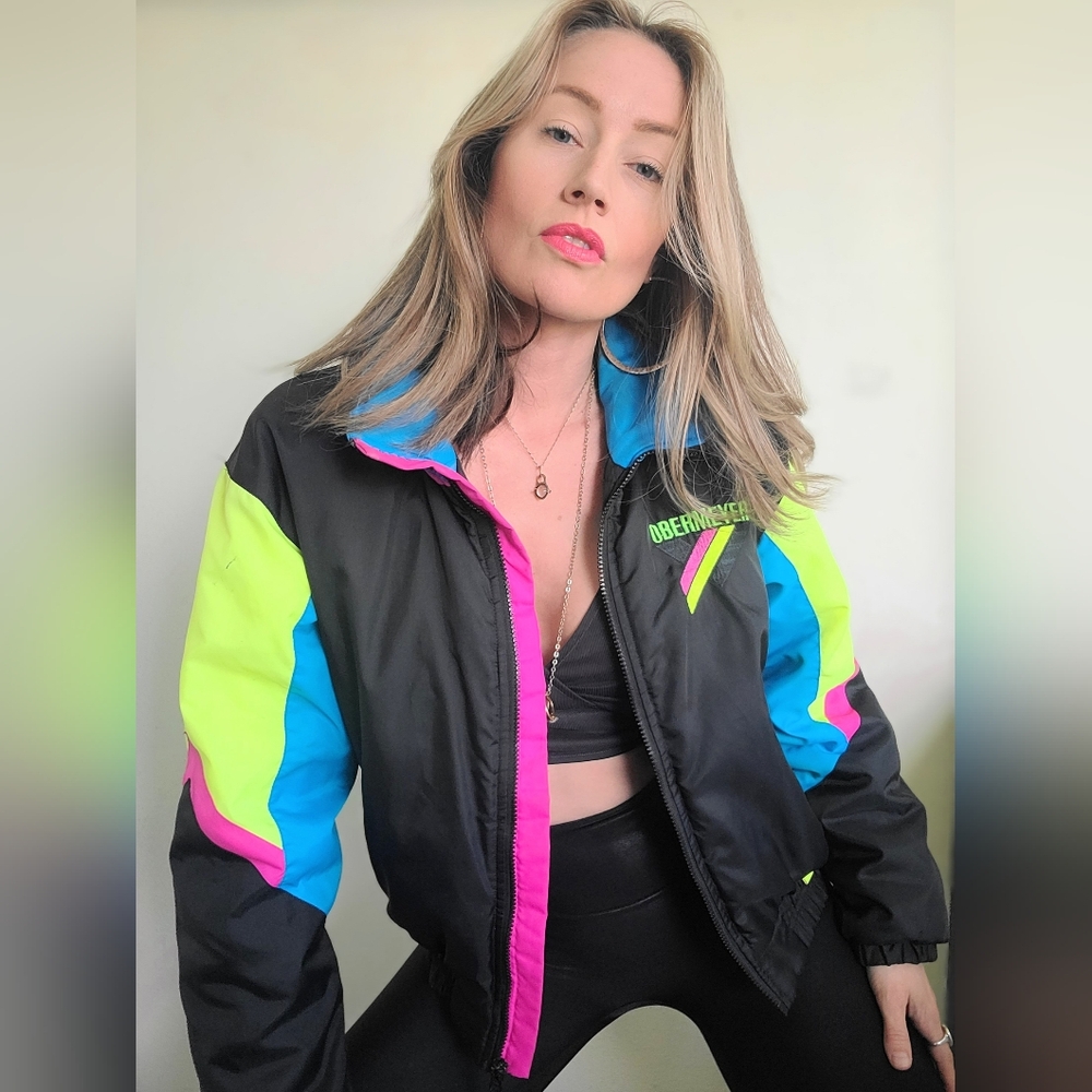 Vintage 90s Neon Obermeyer Youth Ski Jacket S